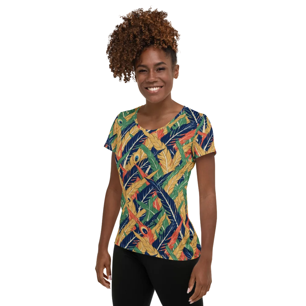 Plume Parade on Women's Athletic T-Shirt — Left