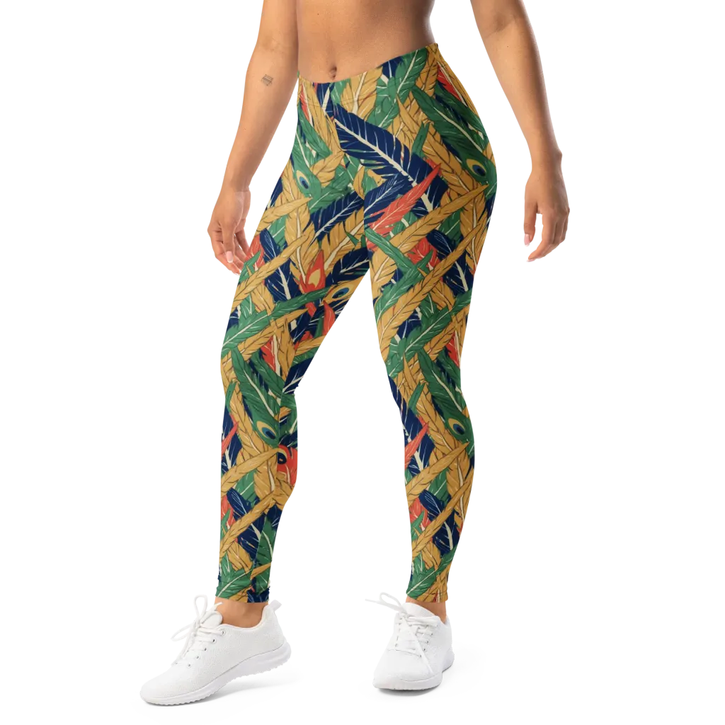 Plume Parade on Leggings — Left Front