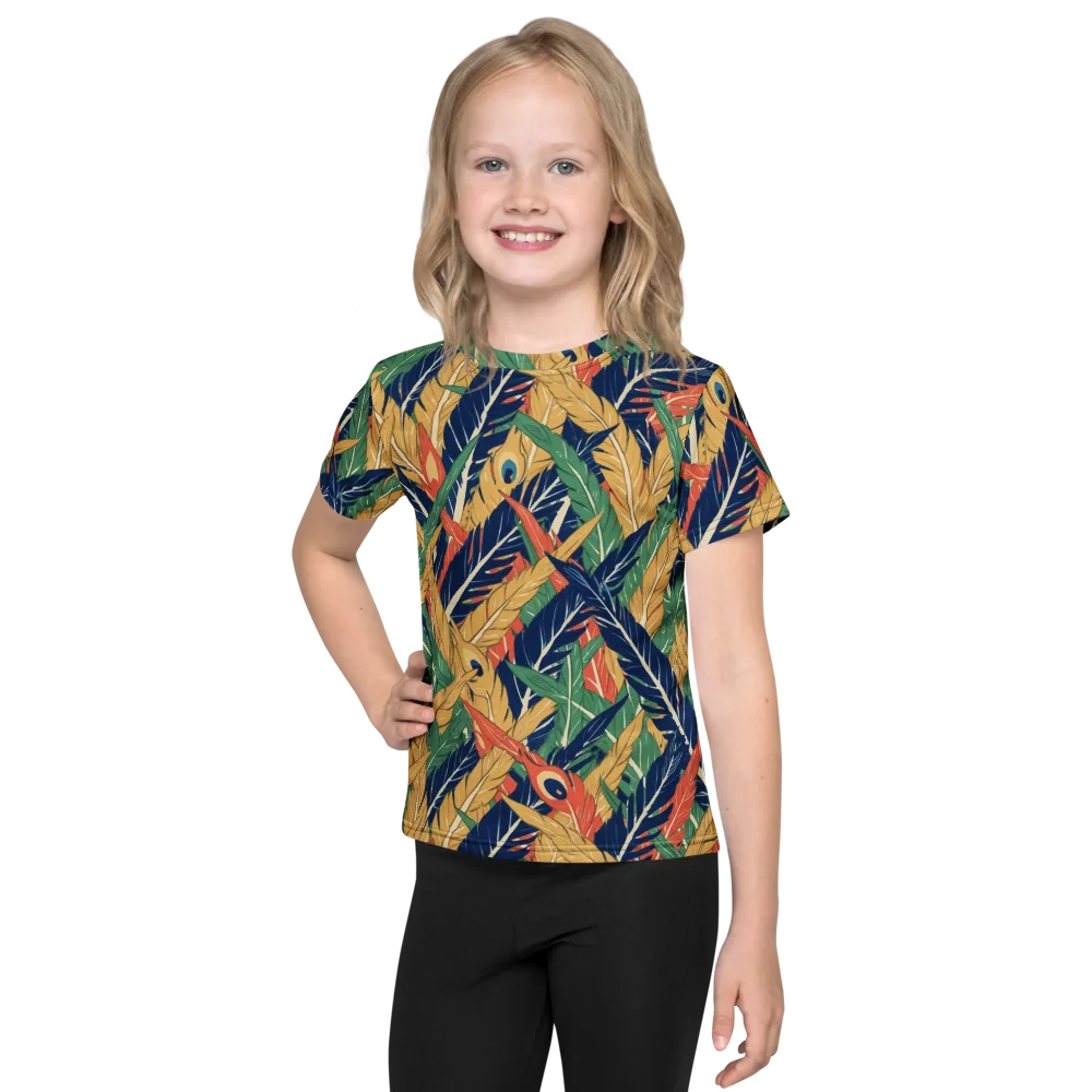 Plume Parade on Kids Crew Neck T-Shirt — Front