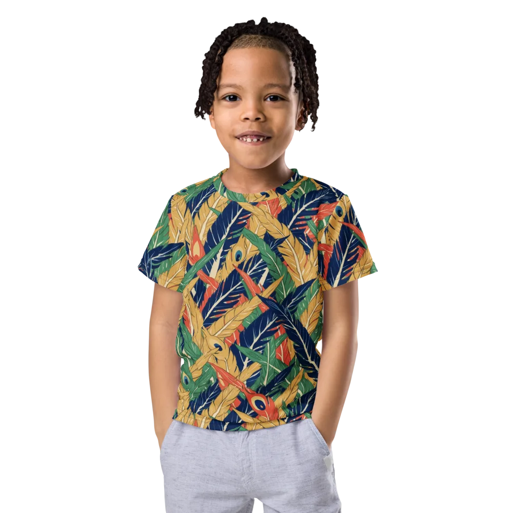 Plume Parade on Kids Crew Neck T-Shirt — Front