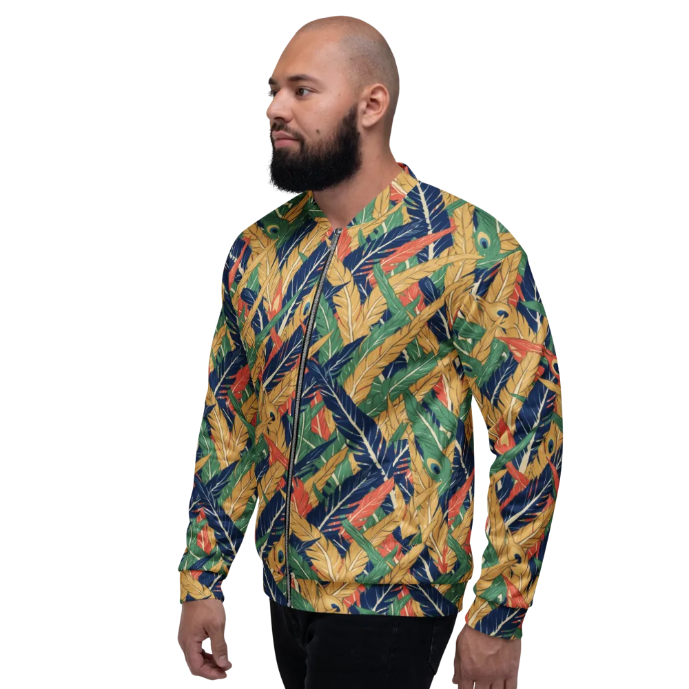 Plume Parade on Bomber Jacket — Left