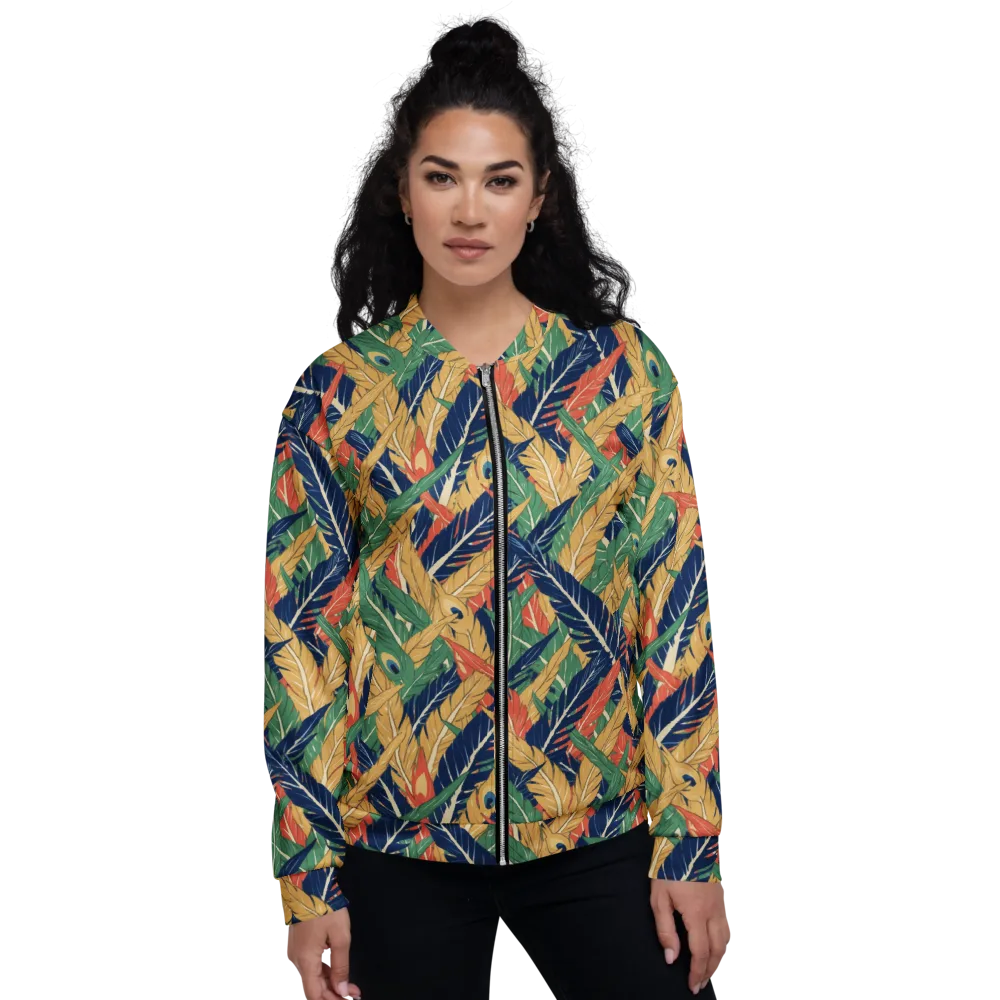 Plume Parade on Bomber Jacket — Front
