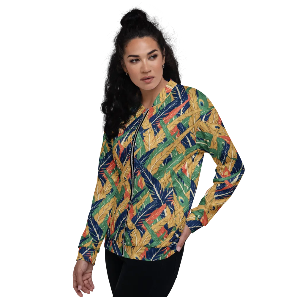 Plume Parade on Bomber Jacket — Left