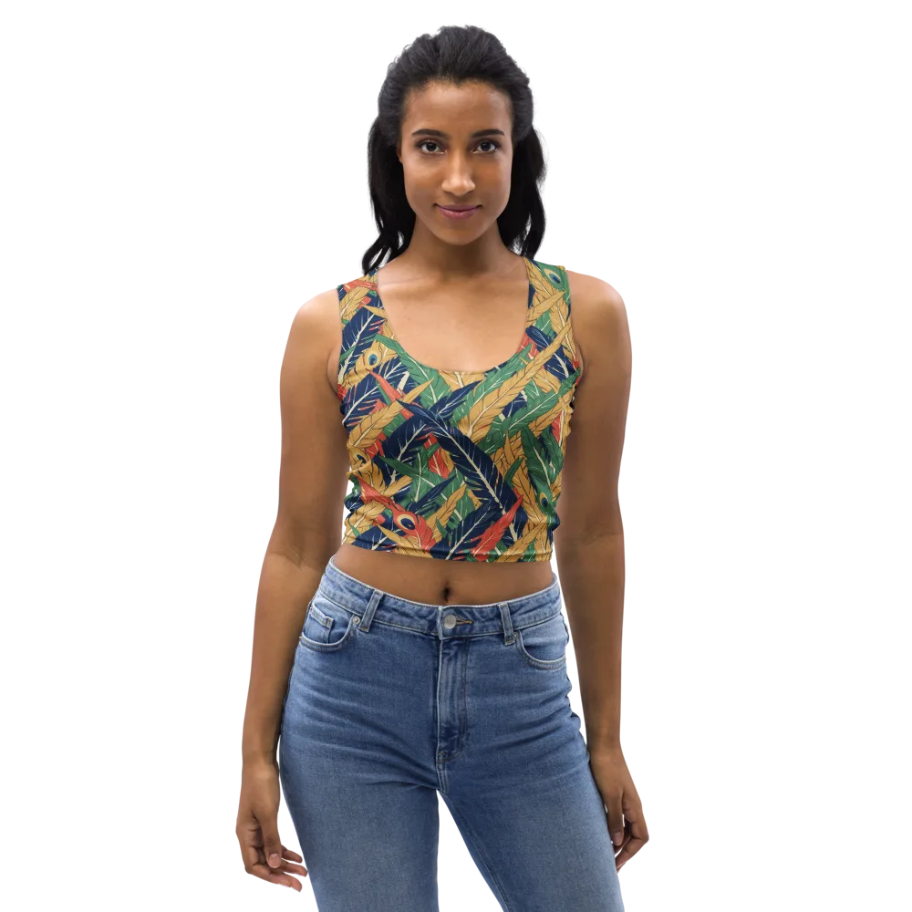 Plume Parade on Crop Top — Front