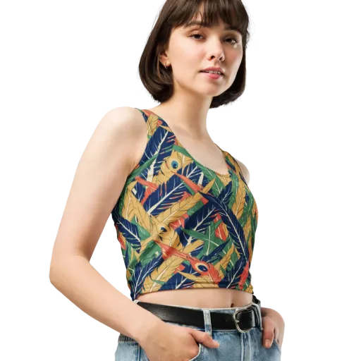 Plume Parade on a Crop Top