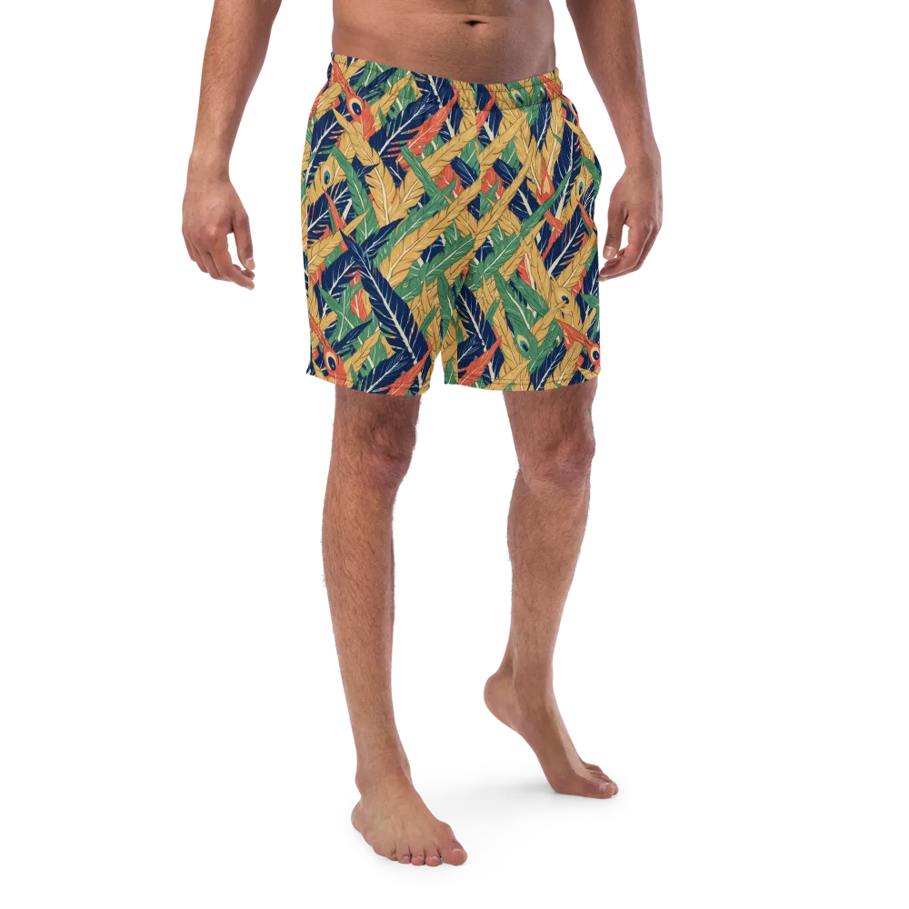Plume Parade on Swim Trunks — Front