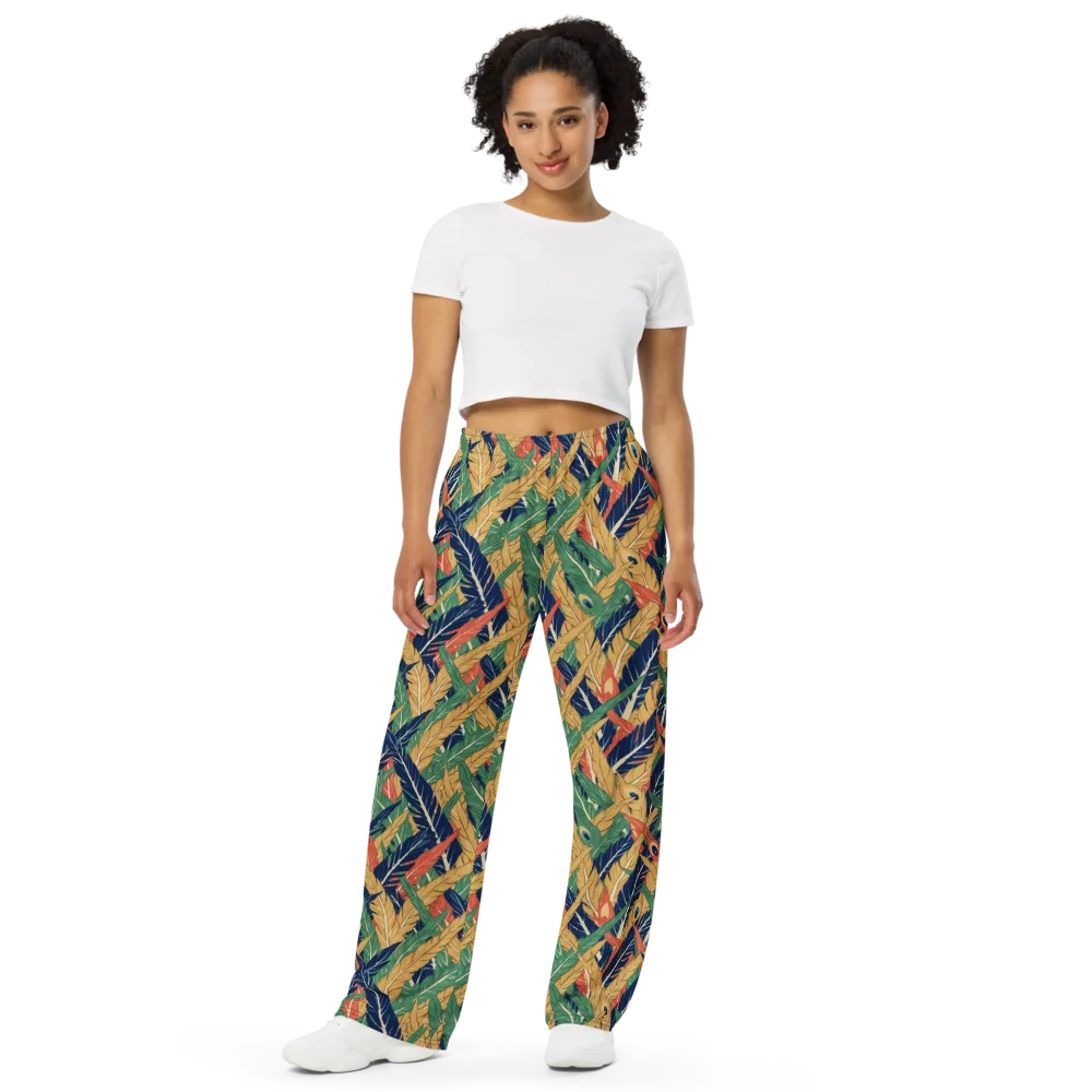 Plume Parade on Wide-Leg Pants — Front