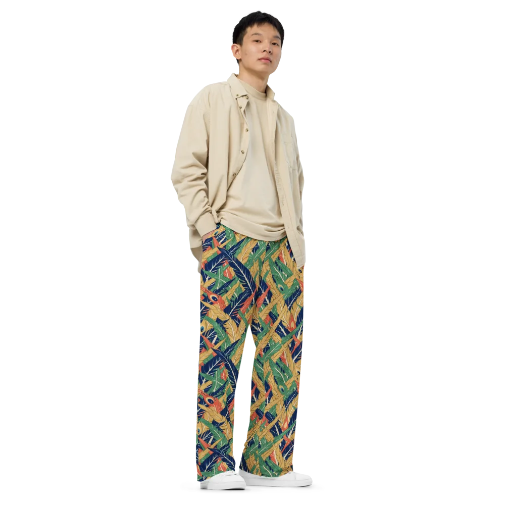 Plume Parade on Wide-Leg Pants — Right Front
