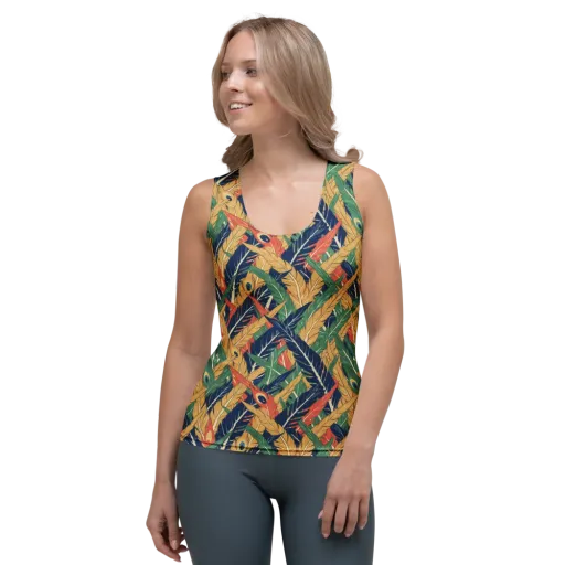 Plume Parade on a Women's Tank Top
