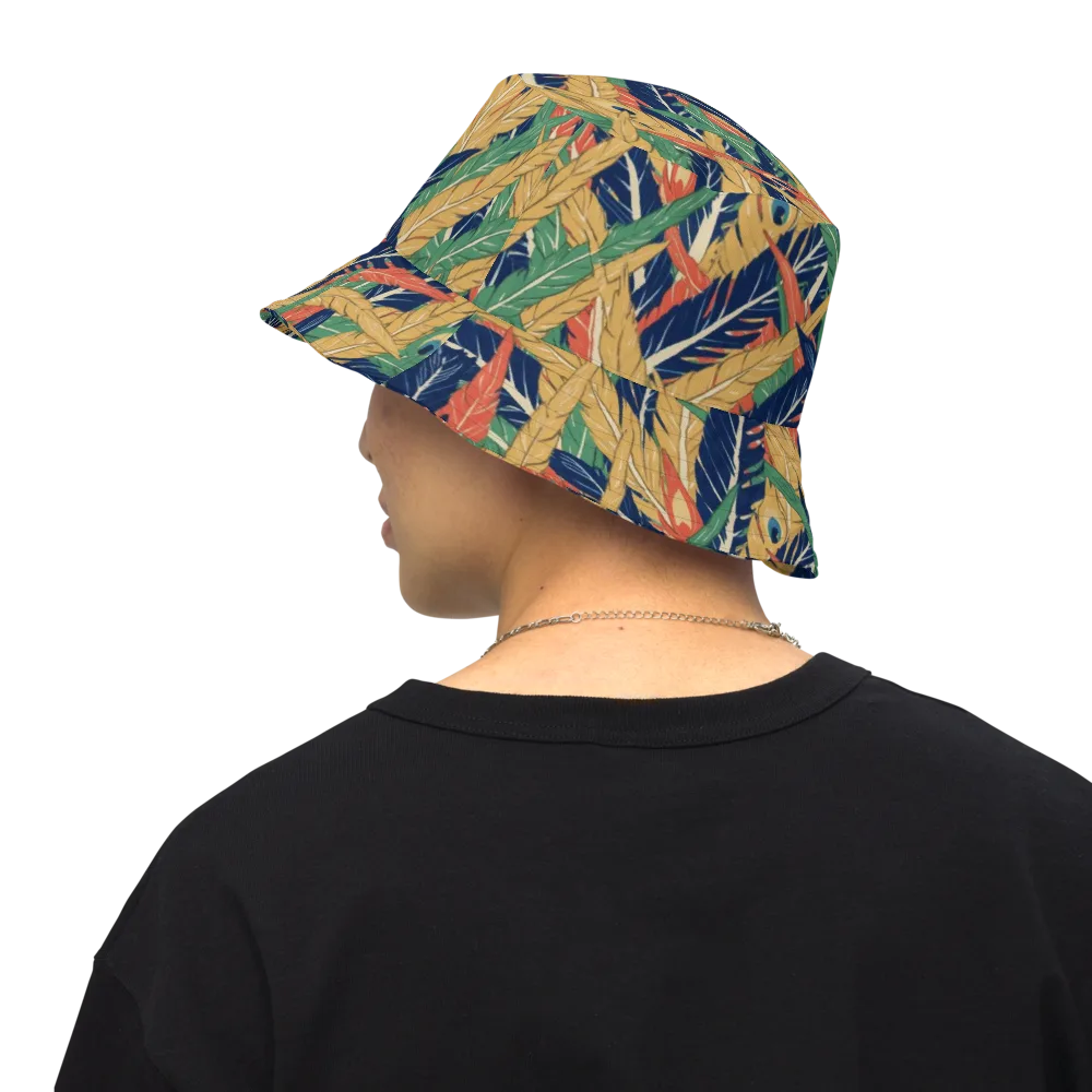 Plume Parade on Reversible Bucket Hat — Back Inside