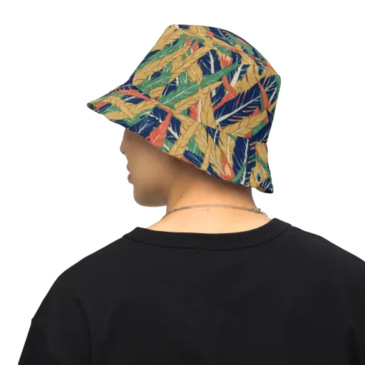 Plume Parade on a Reversible Bucket Hat