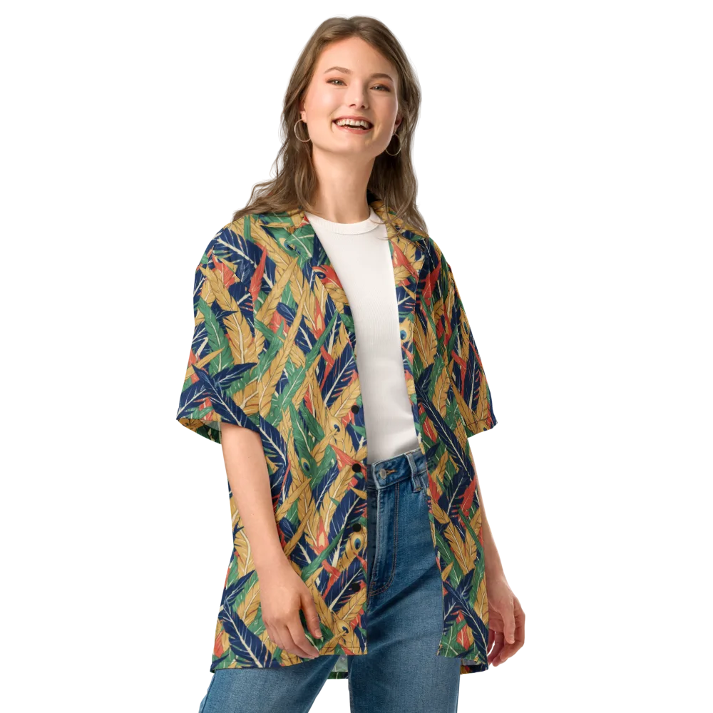 Plume Parade on Button Shirt — Front