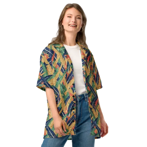 Plume Parade on a Button Shirt