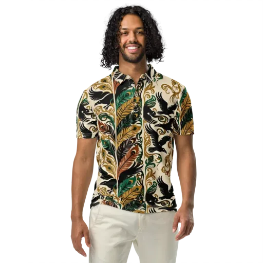 Raven Rococo on a Men's Slim Fit Polo Shirt