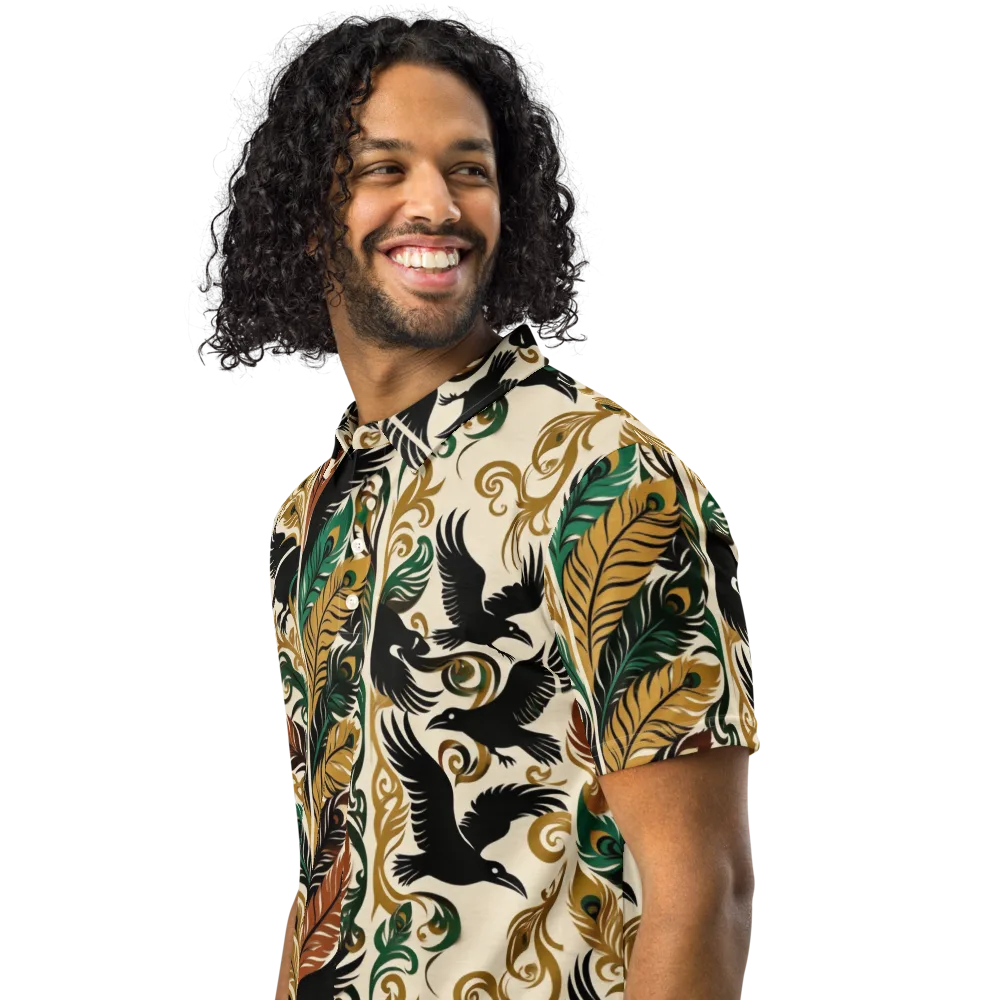 Raven Rococo on Men's Slim Fit Polo Shirt — Left Front