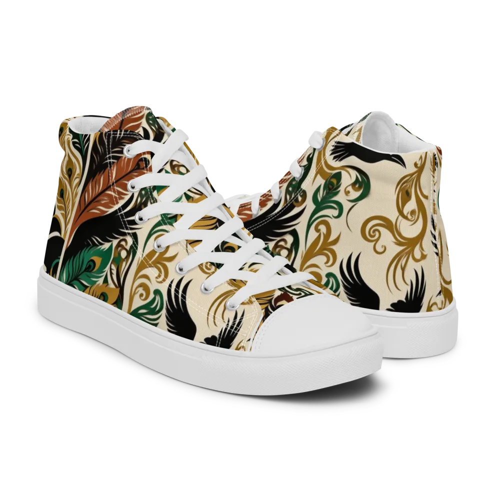 Raven Rococo on Men's High Top Canvas Shoes — Right