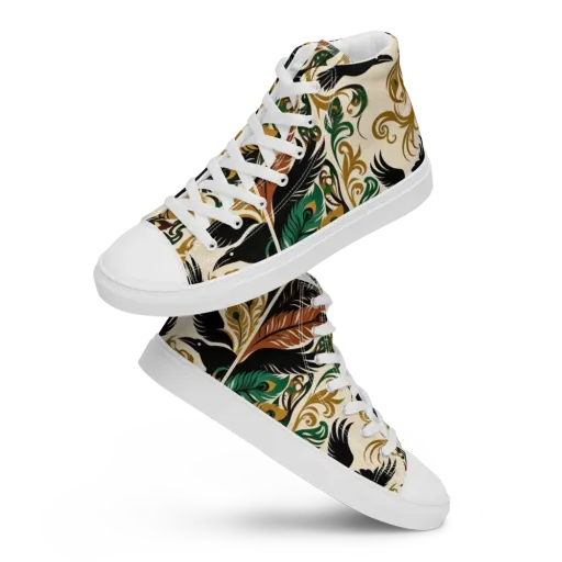 Raven Rococo on a Men's High Top Canvas Shoes