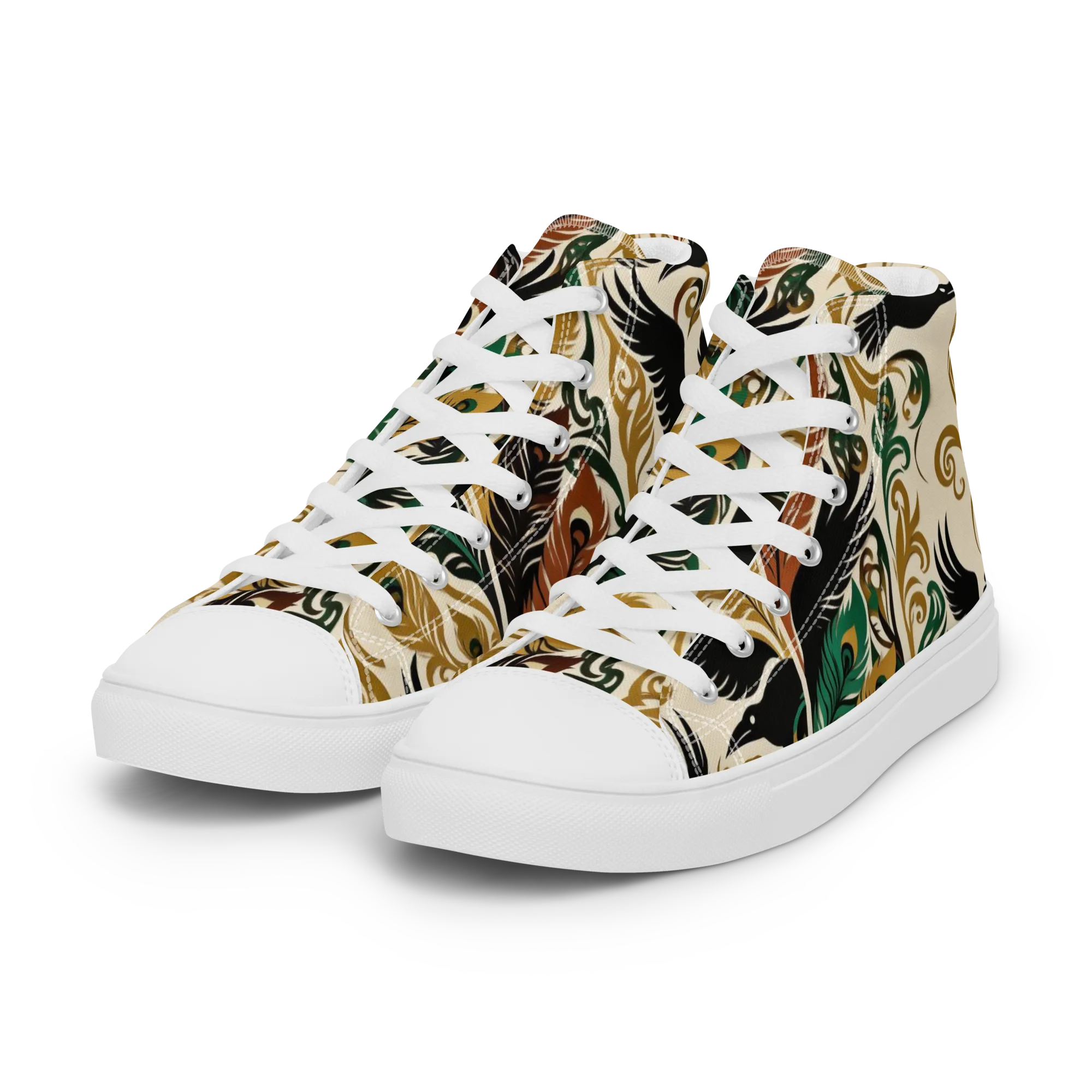 Raven Rococo on Women's High Top Canvas Shoes — Left Front