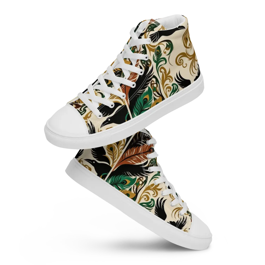 Raven Rococo on Women's High Top Canvas Shoes — Front