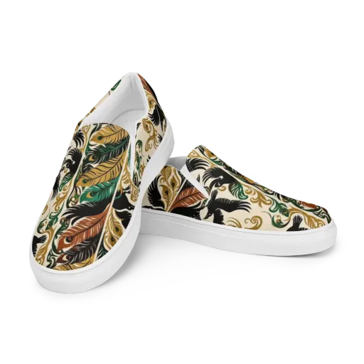 Raven Rococo on a Men's Slip-On Canvas Shoes
