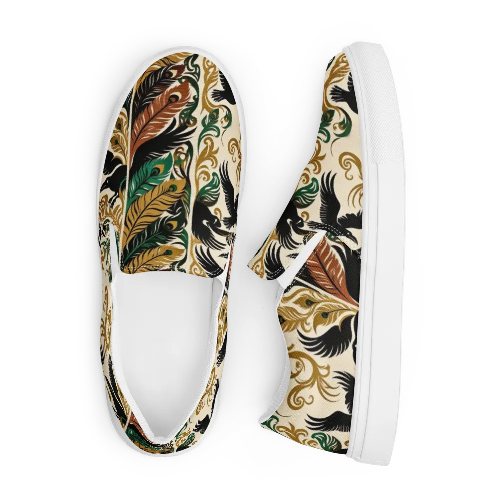 Raven Rococo on Men's Slip-On Canvas Shoes — Front