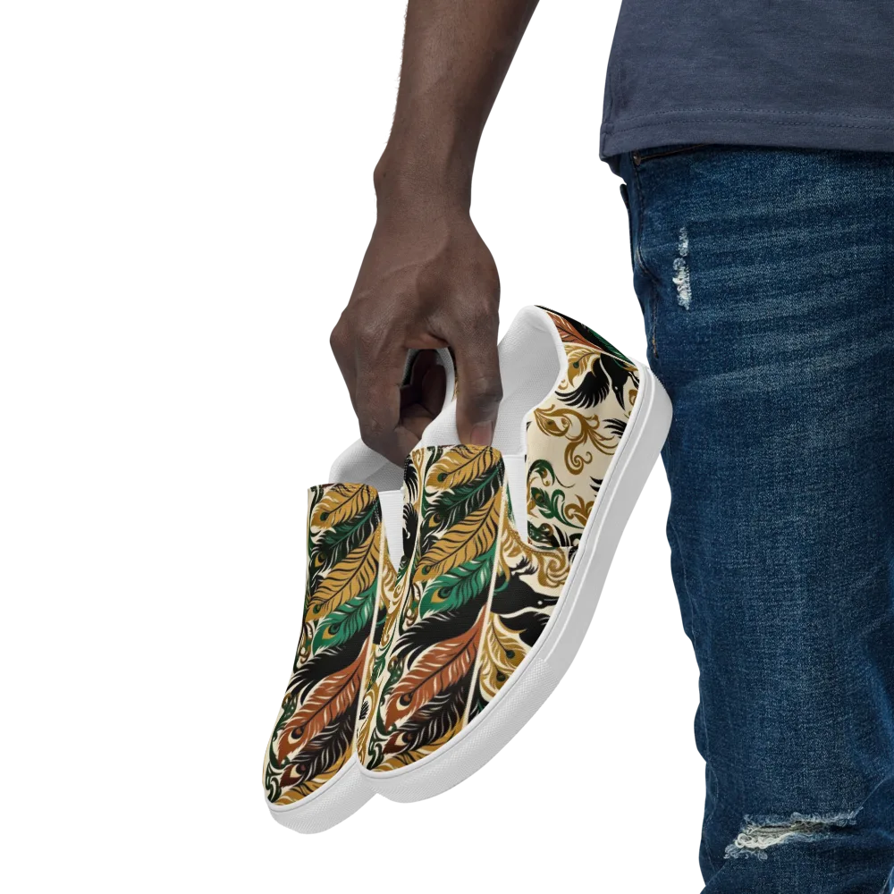 Raven Rococo on Men's Slip-On Canvas Shoes — Left Front