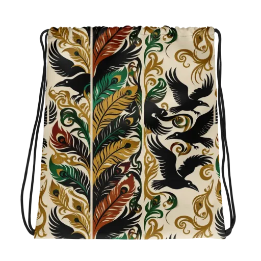 Raven Rococo on a Drawstring Bag