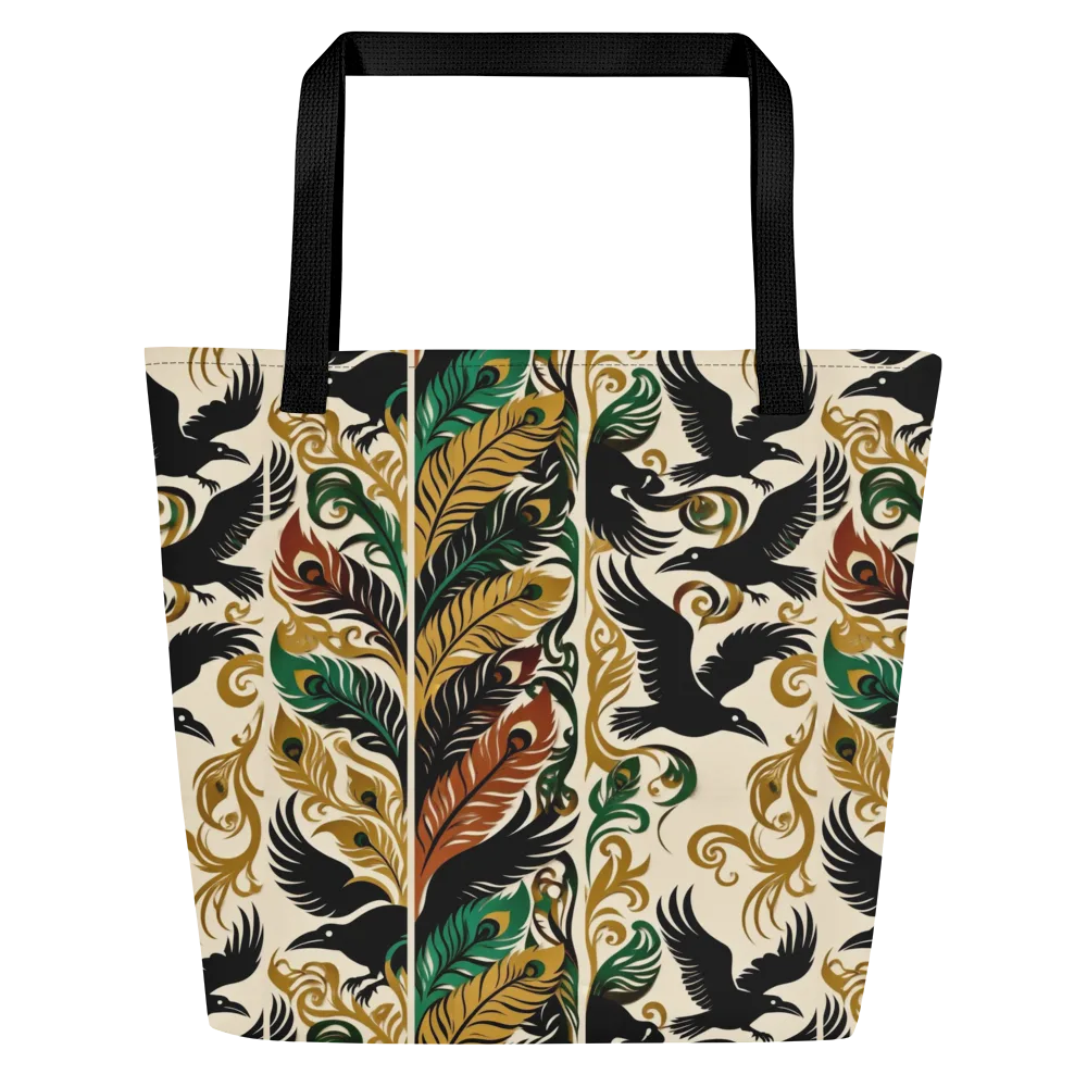 Raven Rococo on Large Tote Bag W/ Pocket — Front