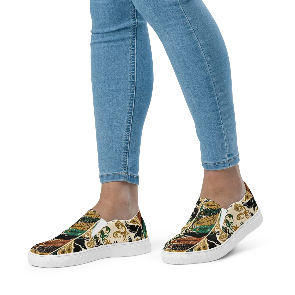 Raven Rococo on Women's Slip-On Canvas Shoes — Front