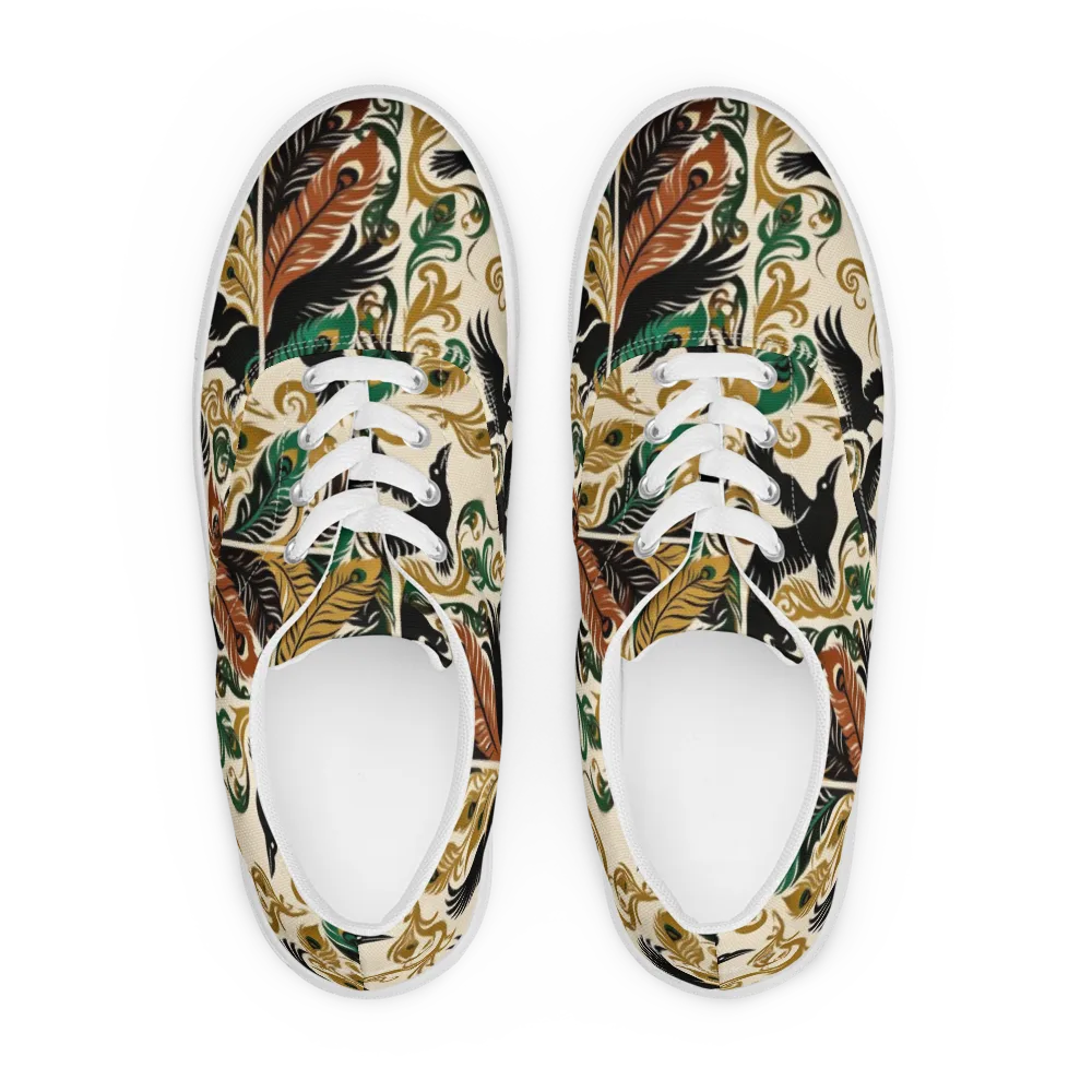 Raven Rococo on Men's Lace-Up Canvas Shoes — Front