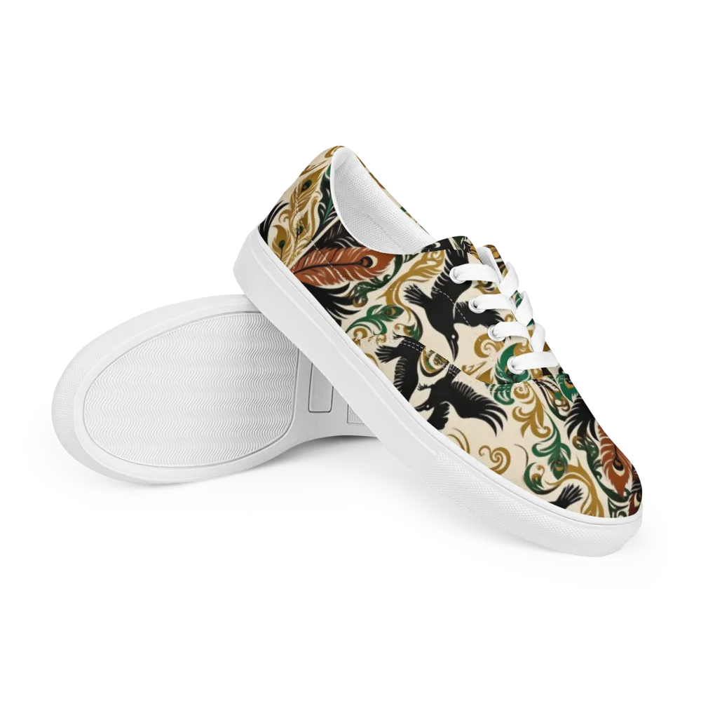 Raven Rococo on Men's Lace-Up Canvas Shoes — Right Front