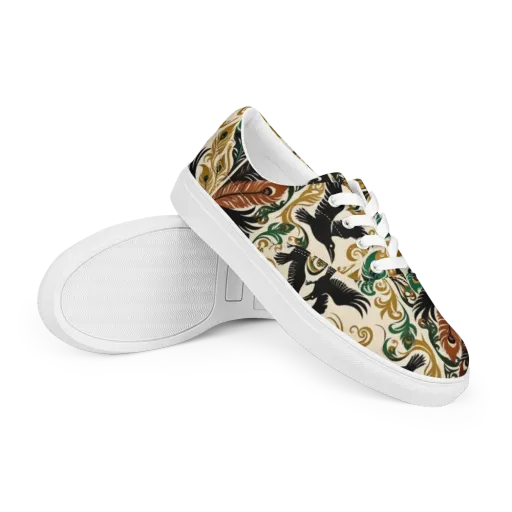 Raven Rococo on a Men's Lace-Up Canvas Shoes