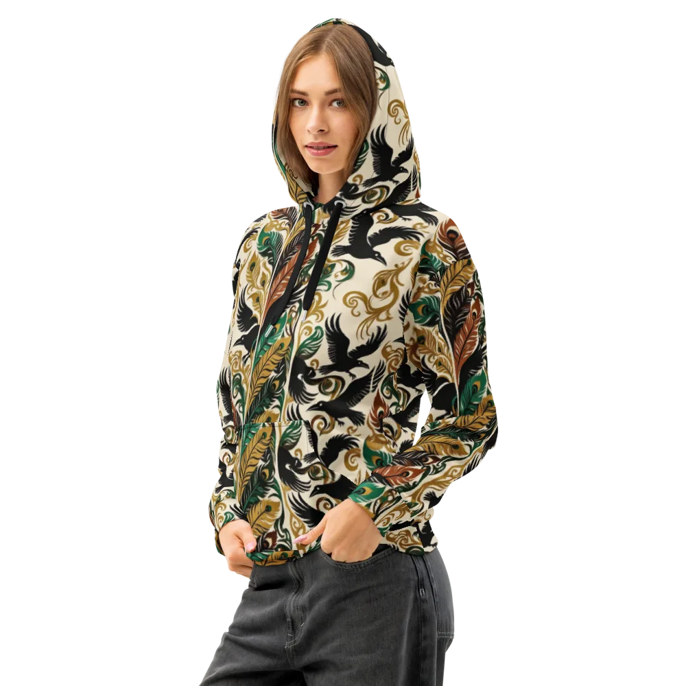 Raven Rococo on Cotton Hoodie — Left Front