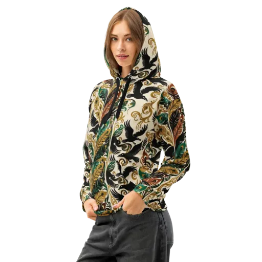 Raven Rococo on a Cotton Hoodie