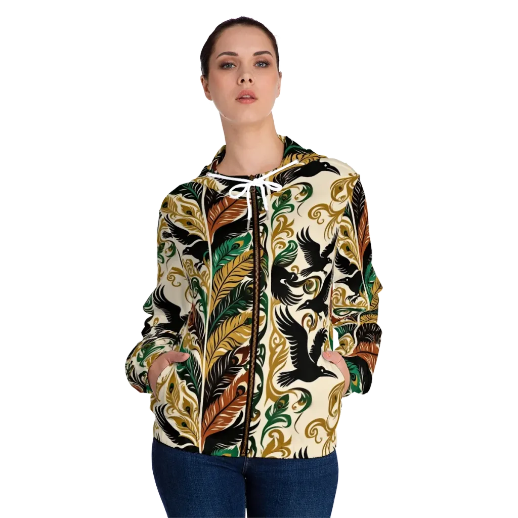 Raven Rococo on Women's Full-Zip Hoodie — Front On Person