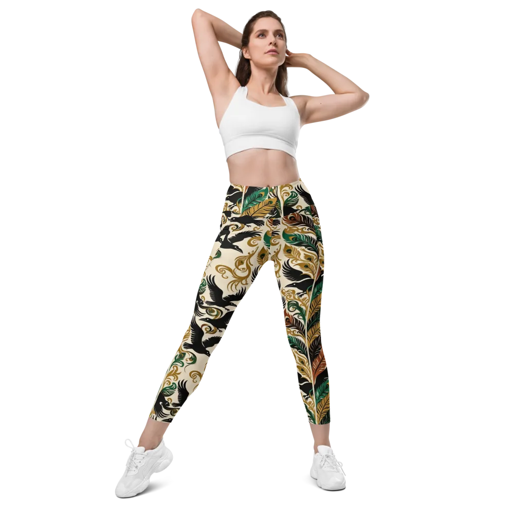 Raven Rococo on Leggings with Pockets — Front