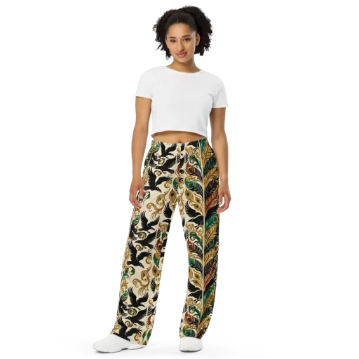Raven Rococo on a Wide-Leg Pants