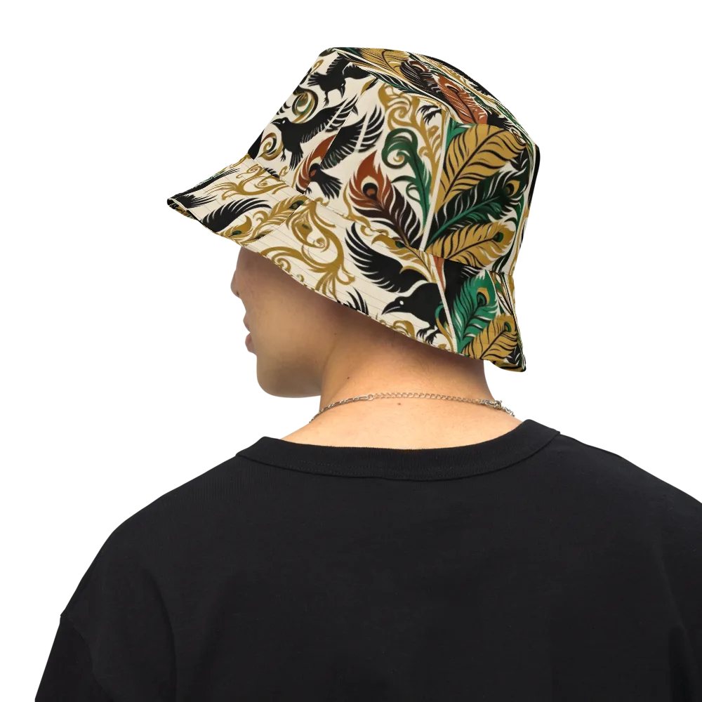 Raven Rococo on Reversible Bucket Hat — Back Inside