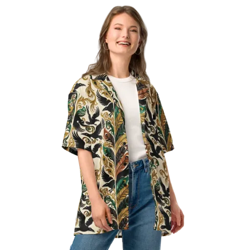 Raven Rococo on a Button Shirt