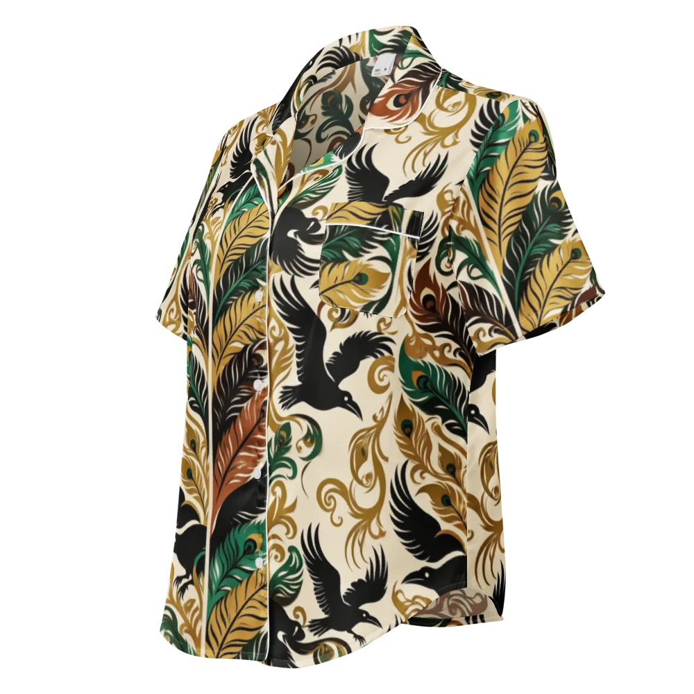 Raven Rococo on Women's Short Sleeve Pajama Top — Left Front