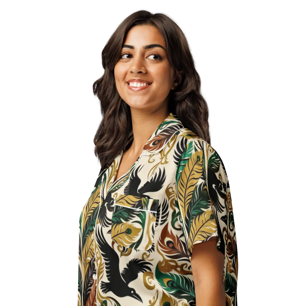 Raven Rococo on Women's Short Sleeve Pajama Top — Left Front