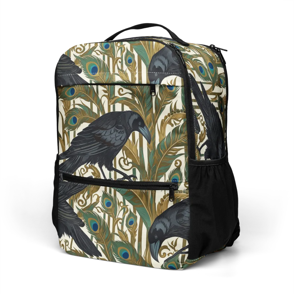 Raven Peacock Almanac on Utility Backpack — Left Front