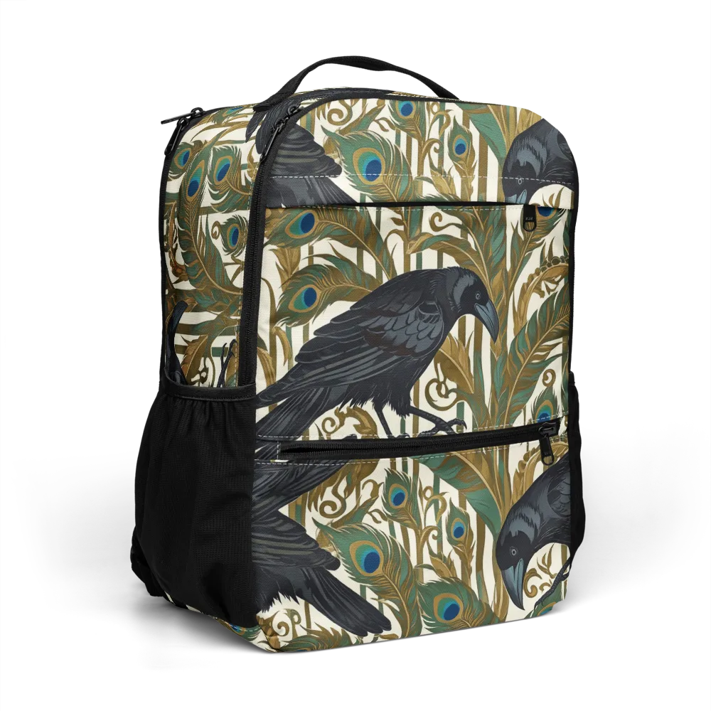 Raven Peacock Almanac on Utility Backpack — Right Front