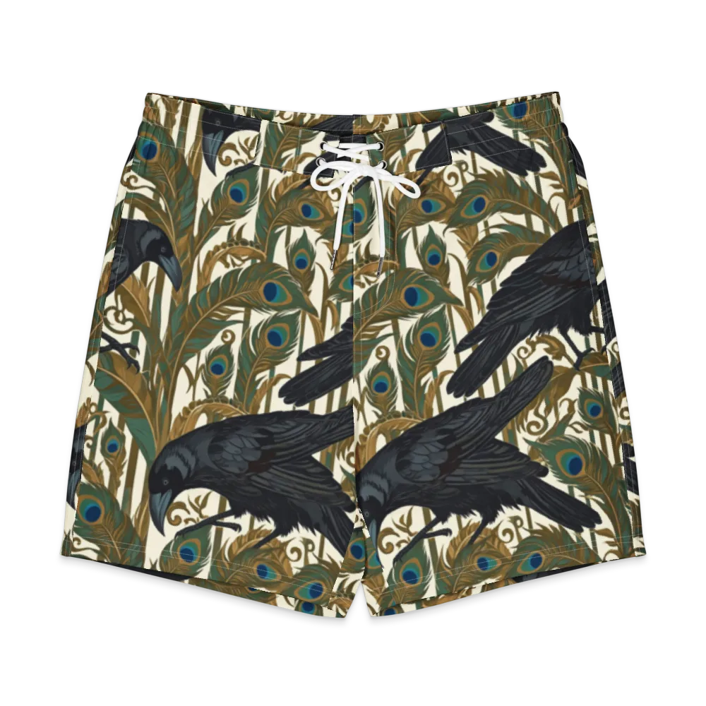 Raven Peacock Almanac on Men's Board Shorts — Front