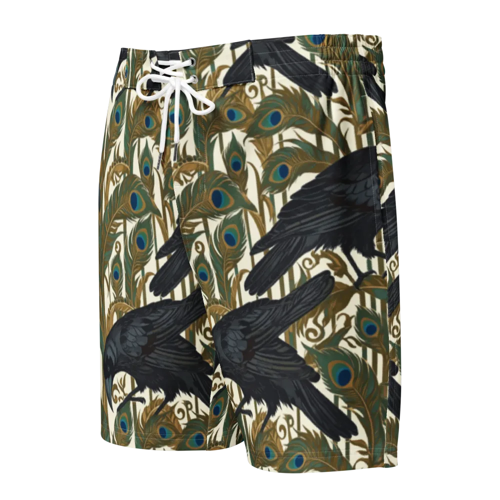 Raven Peacock Almanac on Men's Board Shorts — Front
