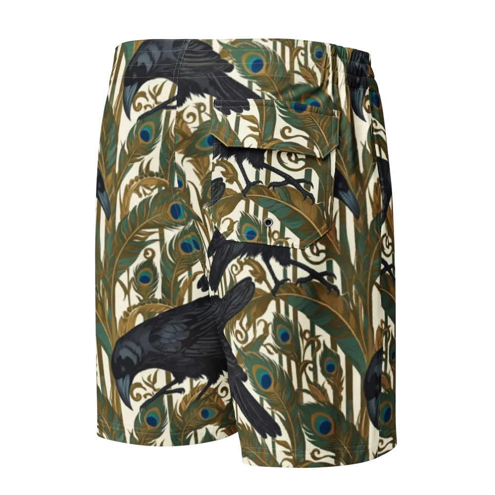 Raven Peacock Almanac on Men's Board Shorts — Back