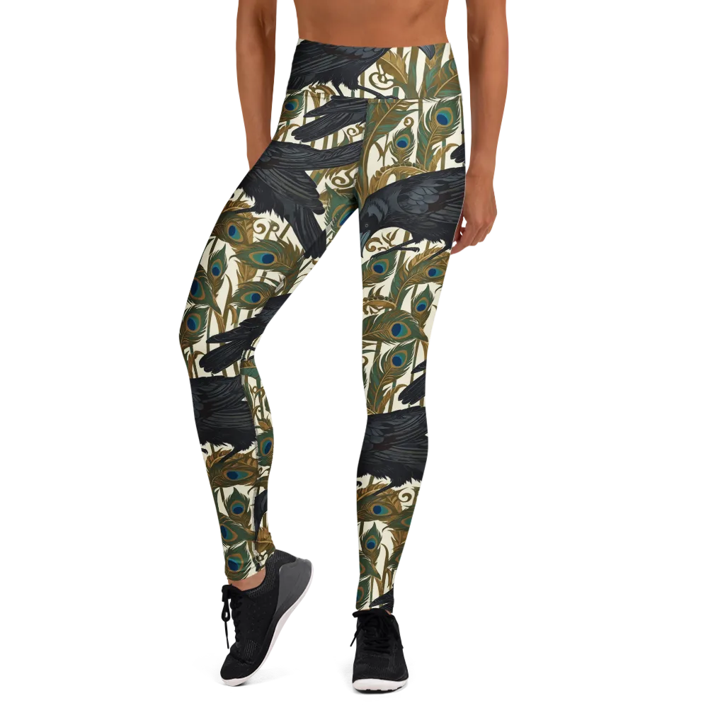 Raven Peacock Almanac on Yoga Leggings — Front