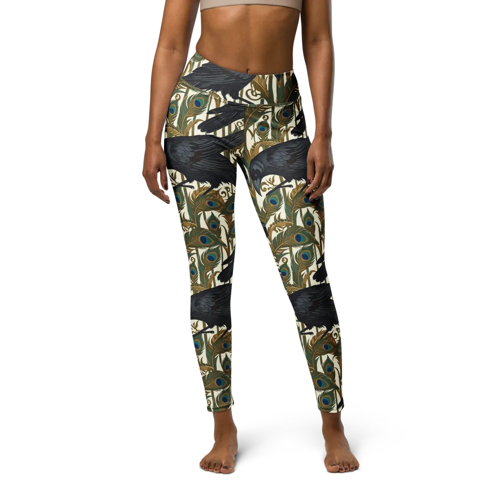 Raven Peacock Almanac on Yoga Leggings — Front