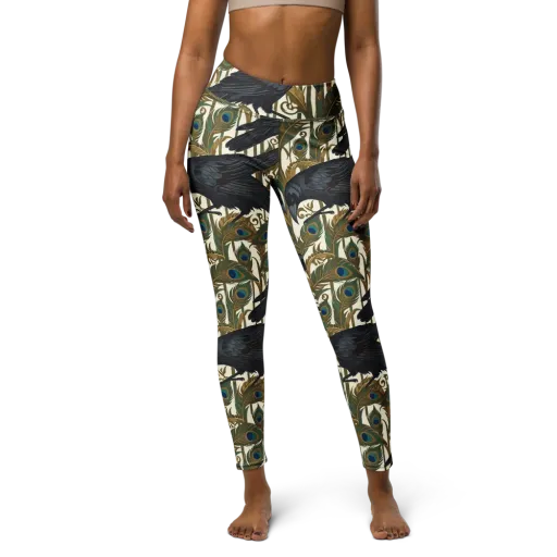 Raven Peacock Almanac on a Yoga Leggings
