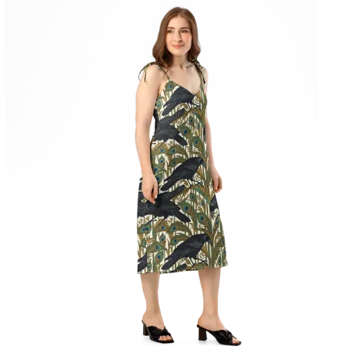 Raven Peacock Almanac on a Slip Dress